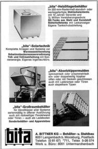 Produktprogramm in den Anfangszeiten