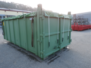 Abroller mit Rollplane und französischer Tür