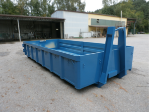 Abroller mit einseitiger klappbarer Bordwand